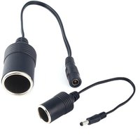 400B Cigarette Power Supply Cable, 1-Pack Car Cigarette Male/Female Socket to 5.5mm x 2.1mm Plug Adapter