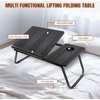 Laptop Desk, Laptop Bed Table with Foldable Legs & Cup Slot,Reading Holder Notebook Stand Breakfast Bed Tray Book Holder for Bed
