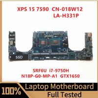 CN-018W12 018W12 18W12 Mainboard For DELL XPS 15 7590 Laptop Motherboard LA-H331P With SRF6U I7-9750H CPU GTX1650 100% Tested OK