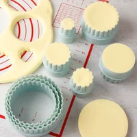 8pcs/Set Round Lace Cookie Cutter Set DIY Fondant Dough Baking Cutter Kitchen Non-stick Dumplings Pastry Tools Accessories