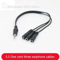 【S】3.5mm 3 Way Port Aux Multi Headphone Earphone Audio Splitter Adapter 3.5mm Jack HUB Splitter Audio Cable 1 Male to 3