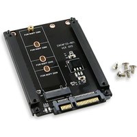 M.2 NGFF B+M Key SSD to 2.5" SATA 6Gb/s Adapter Card with Metal Enclosure, M2 to SATA Converter with 5 Screws Kit for PC Use