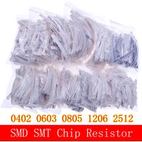 0402 0603 0805 1206 2512 résistance fixe à puce SMD 0ohm-10Mohm Kit d'assortiment pack