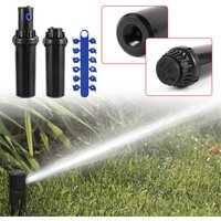 Garden Lawn 40°~360° Adjustable Rotor Sprinkler 3/4" Female Thread Landscape Pop-up Spray Head With 12Pcs Replacement Nozzles