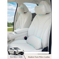For ORA 5 2026 Car Seat Cushion Set-Ergonomic Headrest Neck Pillow Lumbar Support Memory Foam Car Interior Accessories