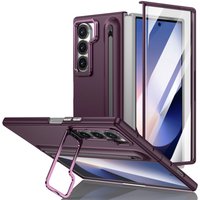 Phone case with S Pen for Galaxy Fold6 Fold5 Built in Screen Protector Phone Cover with Foldable Kickstand Fold4 Fold3 Cover