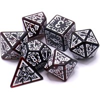 7Pcs Set Translucent Classical Rune Relief Board Game Dice Set TRPG Dice, Polyhedral Table Game Dice for RPG Dice Games