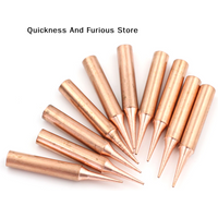 【TO】10Pcs 900M-T-I Pure Copper Low Temperature Soldering Iron Solder Tips Suitable For 936 937 Soldering Stations Etc.