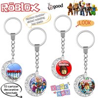 Roblox personality game peripheral creative double-sided rotating key chain two-dimensional cartoon decoration key chain gift