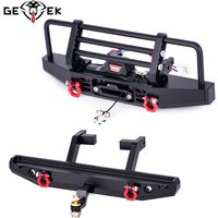 Metal TRX4M Front Rear Bumper and Winch for 1/18 RC Crawler Car Traxxas TRX4-M Defender Upgrade Parts