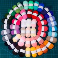 50Pcs Handmade Yarn, DIY Mixed Color Wool Ball Material Pack,Hand-Crochet/Knit Coasters,Scarves,Home Decor,Perfect for Beginners