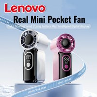 Lenovo Handheld Turbo Fan USB Rechargeable Digital Display Protable Pocket Fans 199 Adjustable Speeds for Daily Use & Travel