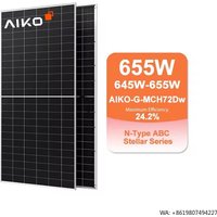 Aiko N-Type ABC Dual Glass Bifacial Solar Panel 650 Watts AIKO-G-MCH72Dw 640W 645W 650W 655W Solar Panels Eu Warehouse