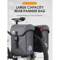 AliExpress West Biking WEST BIKING Double Sided Bicycle Rear Rack Bag 35L Waterproof Bike Pannier Bag With Rain Cover Reflective MBT Bike Luggage Bag 