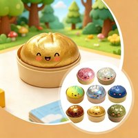 New Colorful Ins Glitter Simulation Bun Squishy Squeeze Toy Soft Anti-Stress Anxiety Relief Portable Mood Relief Fidget Toy