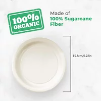 50/100pcs 16CM Organic Disposable Plates Cutlery for Barbecue Cake Pan Office Party Supplies Restaurant Supplies Birthday Party