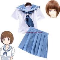 Anime Cartoon KILL La KILL Mankanshoku Mako Cosplay Costume Wig Cute Loli School Sailor Uniform Halloween Carnival Party Suit