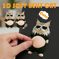 2PCS Cute 3D Soft Belly Cat Sticker Shiba Inu Dog Phone Case Decoration Animal Laptop Decal Soft Belly Design Stickers Gifts
