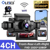 FHD 1080P 4 Channel Full HD Car DVR Wifi Dash Cam 4 Cameras Dashcam Video Recorder Night Vision Black Box Cabin 24H Parking