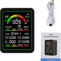 9-in-1 Digital Air Quality Monitor CO CO2 HCHO TVOC C6H6 AQI Noise Temperature Humidity Tester Home Air Detector