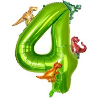 40 Inch Dinosaur Theme Green Number Foil Balloons Large Number Balloon Set Party Boys Birthday Decoration