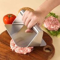 1pc Stainless Steel Hamburg Meat Press Professional Square Press Non-Stick Patty Press Easy Clean for Meats Kitchen Accessories
