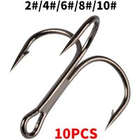 10PCS Fishing Hooks High Carbon Steel Goods Equipment Sea Accessories Offshore Angling Offset for Lure Tackle Tools Carp