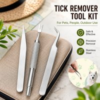Pet Tick Remover Tweezers Kit Tick Removal Tool Set for Dogs Cats Humans Grooming Camping Walking First Aid Supplies