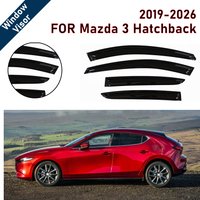 Window Visor for Mazda 3/Axela 2019-2026 Hatchback | 4pcs Rain Guard Wind Deflector | Car Weather Shield Accessory