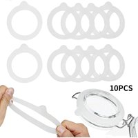 10Pcs Silicone Rubber Gasket Airtight Sealing Rings Replacement for Regular & Wide Mouth Jar Lids Kitchen Storage