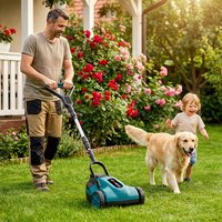 ONEVAN 48000RPM Bürstenloser Elektrischer Rasenmäher 5000W Kabelloser Rasentrimmer 3 Höhen Gartenschneider für Makita 18V Akku