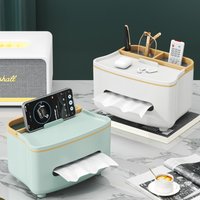 3-in-1 remote control storage box, tissue box with storage compartment, bedside table storage box, eyeglass case