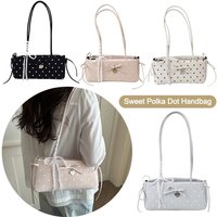 New Y2k Pillow Bag Large Capacity Polka Dot Handbag With Charm Long Shoulder Strap Shoulder Bag Women
