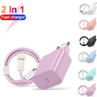 20W PD Korean USB C Type C Charger For iPhone 15 Fast Charging Cable For Xiaomi Redmi Note 12 Samsung S23 Ultra Type C Phone