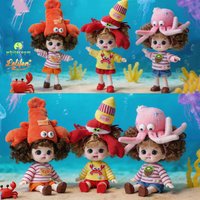 Luolifen doll 13cm BJD Doll Handmade Stereo Cotton Filling Plant Marine Animal Series Doll DIY Replaceable Clothing Pendant Toy