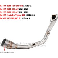 Motorcycle Exhaust Front Link Pipe Escape Muffler For KTM DUKE 125 250 390 Adventure Husqvarna Svartpilen 401 2024 - 2026
