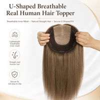 TUW29 Silk Base Human Hair Topper for Women Hair Pieces Solution for Thinning Hair Natural Looking Hair Toppers