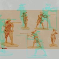 75mm resin unpainted model kit, military theme, European Musketeer unassembled and unpainted GK