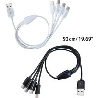 50cm Multi USB C Splitter Cable 4 in 1 Charging Cord with 4 Type-C Male Plug for Mobile Phone Tablet Charging Cable 24BB