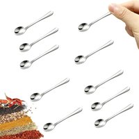 ABLU-10 PCS Tiny Stainless Steel Spoons For Spices Jars, Mini Size 2.87Inch, Cute Small Stainless Steel Condiment Spoons