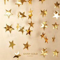 Gold Star Paper Garland Banner, Metallic Five-pointed Star Hanging Streamer for Birthday Party, Wedding & Home Ceiling Decor