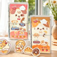 1 Cute Puppy Notebook with Elastic Cord for Secure Storage, Portable Notepad, Can Hold Photos, Includes Stickers, High-Quality Storage Binder, Planner