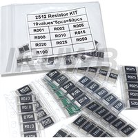 50PCS 2512 SMD Resistor Samples kit R001 R002 R005 R008 R010 R015 R020 R025 R050 R100 Alloy resistance 10 kindsX5pcs=50pcs