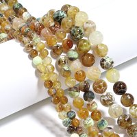 1 Strand 6 8 10mm Natural Stone Fire Agates Beads Amber Color Round Loose Spacer Beads For Jewelry Making DIY Bracelets Necklace