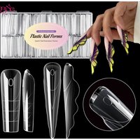 BNG 150Pcs Butterfly Wings Dual Nail Forms Acrylic Reusable Nail Extension Molds With Internal Scale Markings Manicure Tools