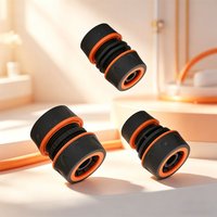 1/2"3/4"Three types Garden Hose Quick Connector Leakproof Plastic Hose Joiner with Orange Seal Ring for Watering Easy to Install
