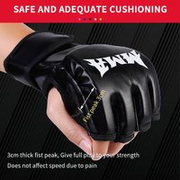 PU Half Finger Boxing Gloves PU Leather Fighting Kick Boxing Gloves Karate Muay Thai Training Workout Gloves Training Gear
