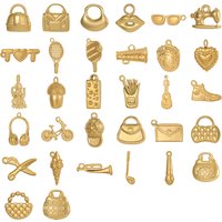 3PCS/LOT Stainless Steel Gold Plated Mixed-Style Charms, Sport/Accessory Pendants for DIY Jewelry Making