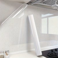 45cm Wide Static Cling Film 1 Roll Transparent Removable Anti Oil Splash Wall Cover for Kitchen Cabinet Desk