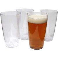 Pack 4PCS 20oz Plastic Reusable Party Glass Free BPA Plastic Pint Glass for Beer Cups Colorful Stackable Plastic Cups